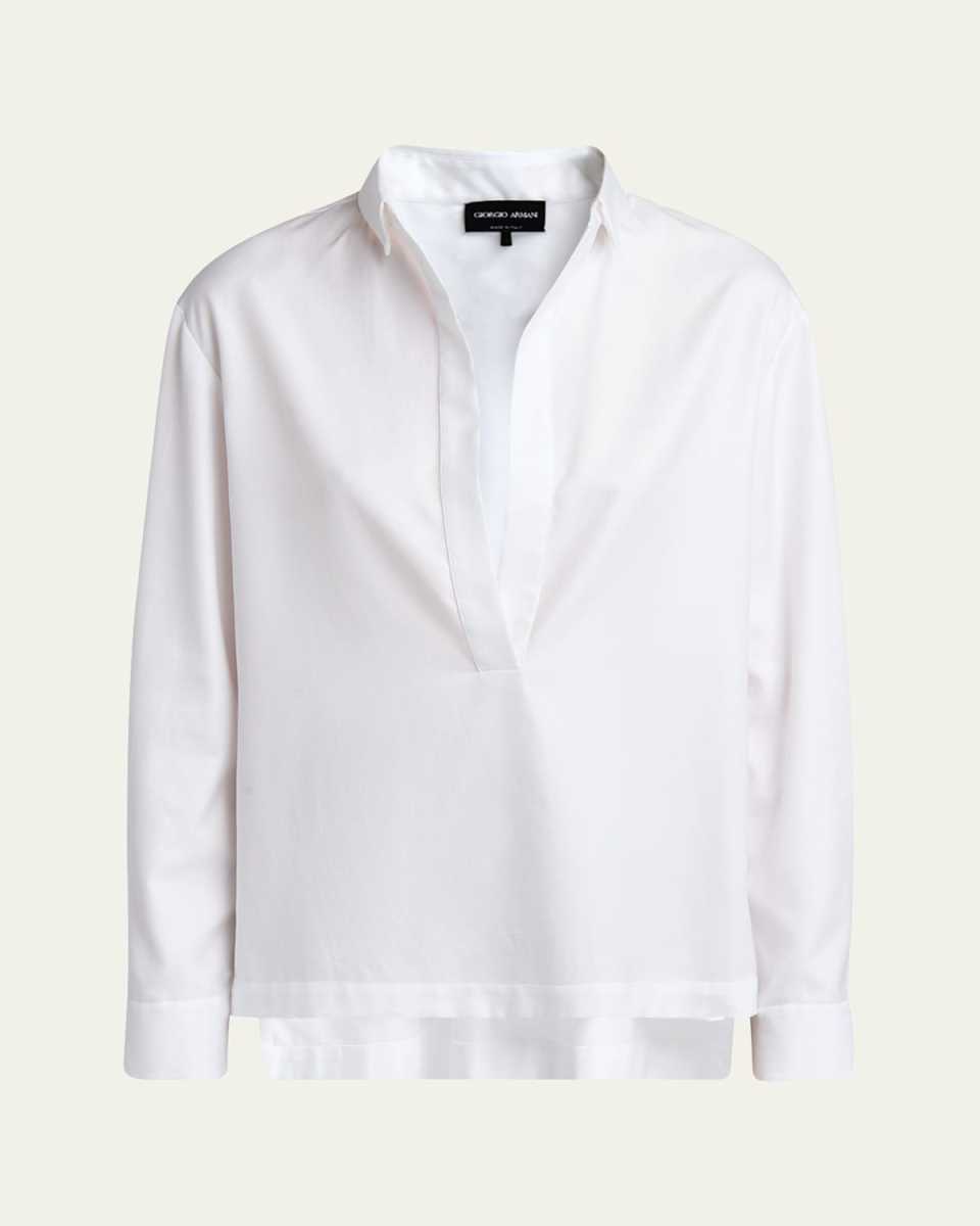Cotton Twill Tunic Blouse